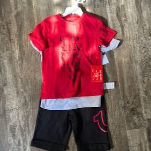 True Religion 3 piece short set size 5